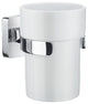 Ice Holder With Porceain Tumbler, Polished Chrome