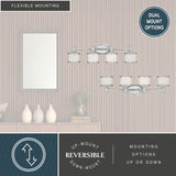 Carlisle Vanity Light, Chrome, White Frosted Opal Glass, 4-Light