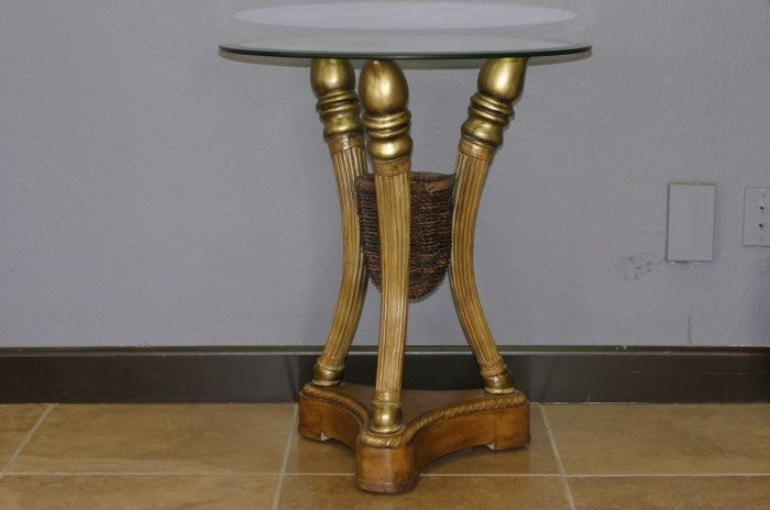 Madras Glass-Top Accent Table