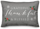 Gray Grateful Thankful Blessed 20x14 Spun Poly Pillow