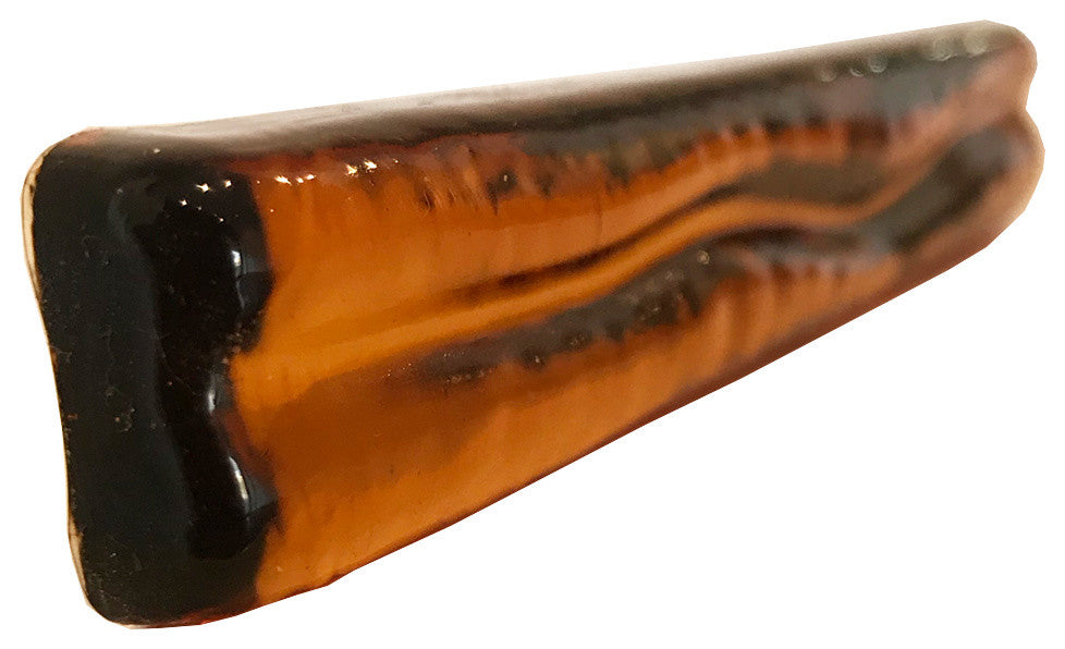 1x6 Wave Hand Poured Glass Tile, Amber