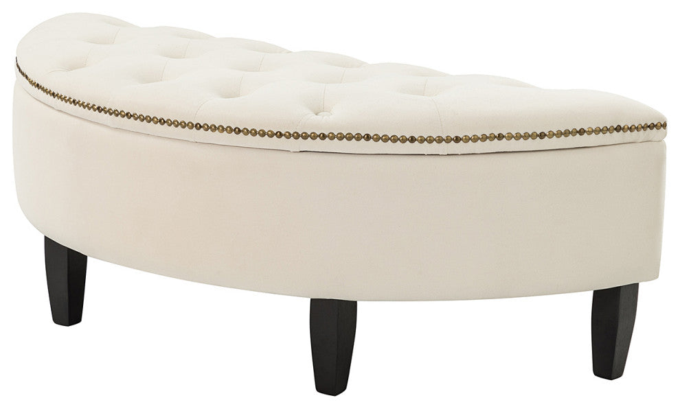 Alina 43.3"W Bedroom Bench, Ivory