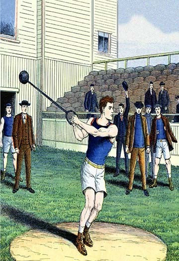 Hammer Throw - Canvas Poster 20" x 30"