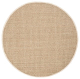 Safavieh Natural Fiber Nf114J Solid Color Rug, Natural/Ivory, 4'0"x4'0" Round