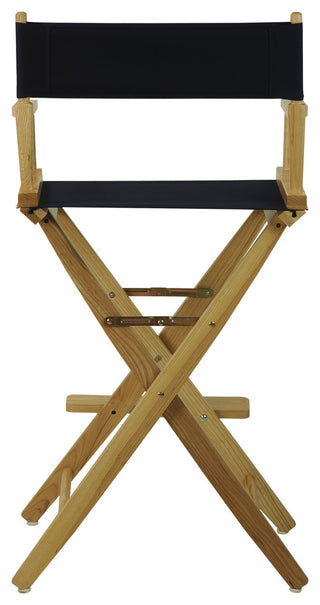 Wide 30" Directors Chair Natural Frame, Navy Cover