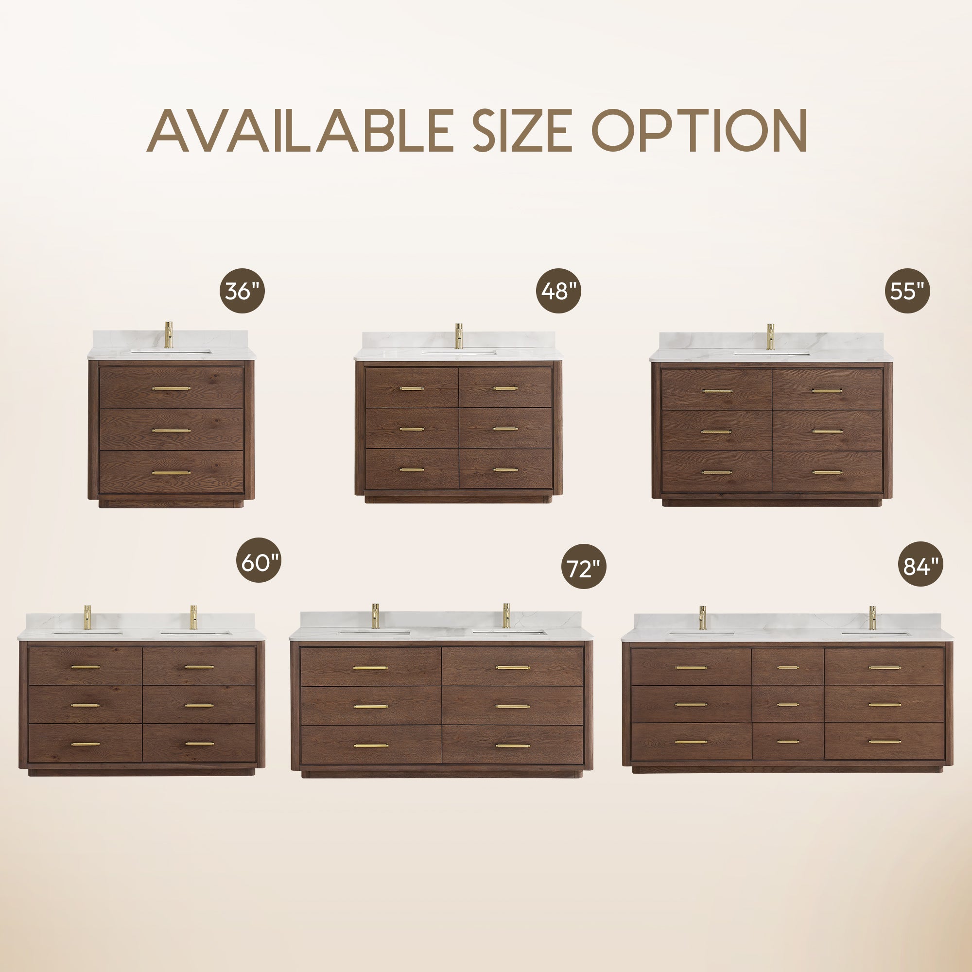 Porto Bath Vanity with White Quartz Stone Top, Dark Brown Oak, 84", No Mirror