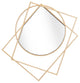 Frame Wall Mirror, Round, Glass, Steel Metal, Gold, Bedroom Living