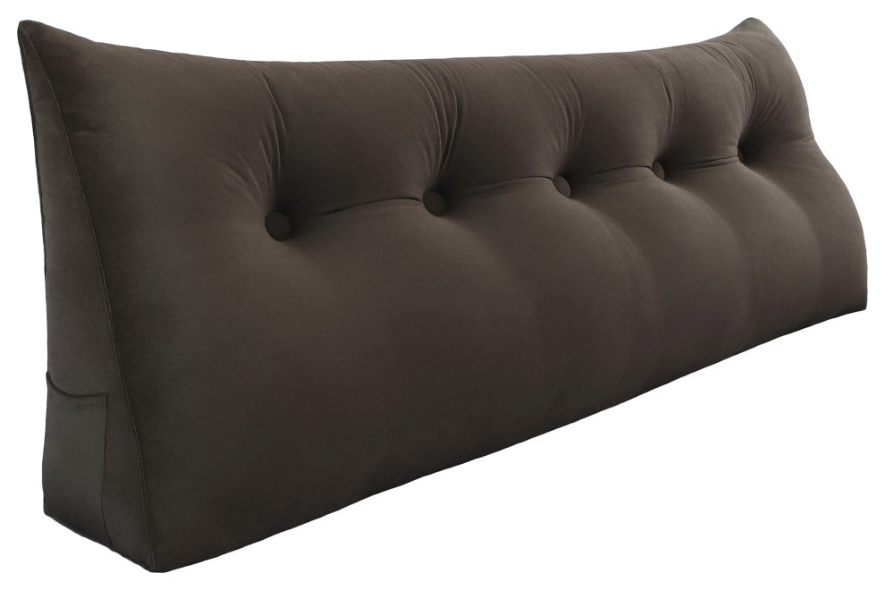 Large Reading Wedge Pillow Headboard, Bed Rest Triangular Bolster Backrest, 59x20x8
