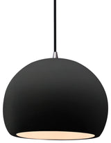 Radiance Medium Globe Pendant, Carbon Matte Black Frame, LED, Black Cord