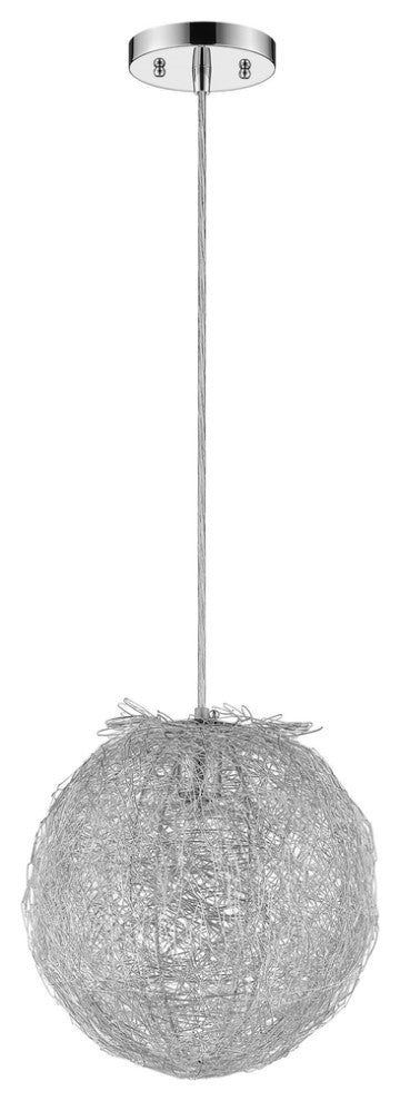 Contemporary Silver Globe Pendant Hanging Light