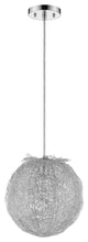 Contemporary Silver Globe Pendant Hanging Light