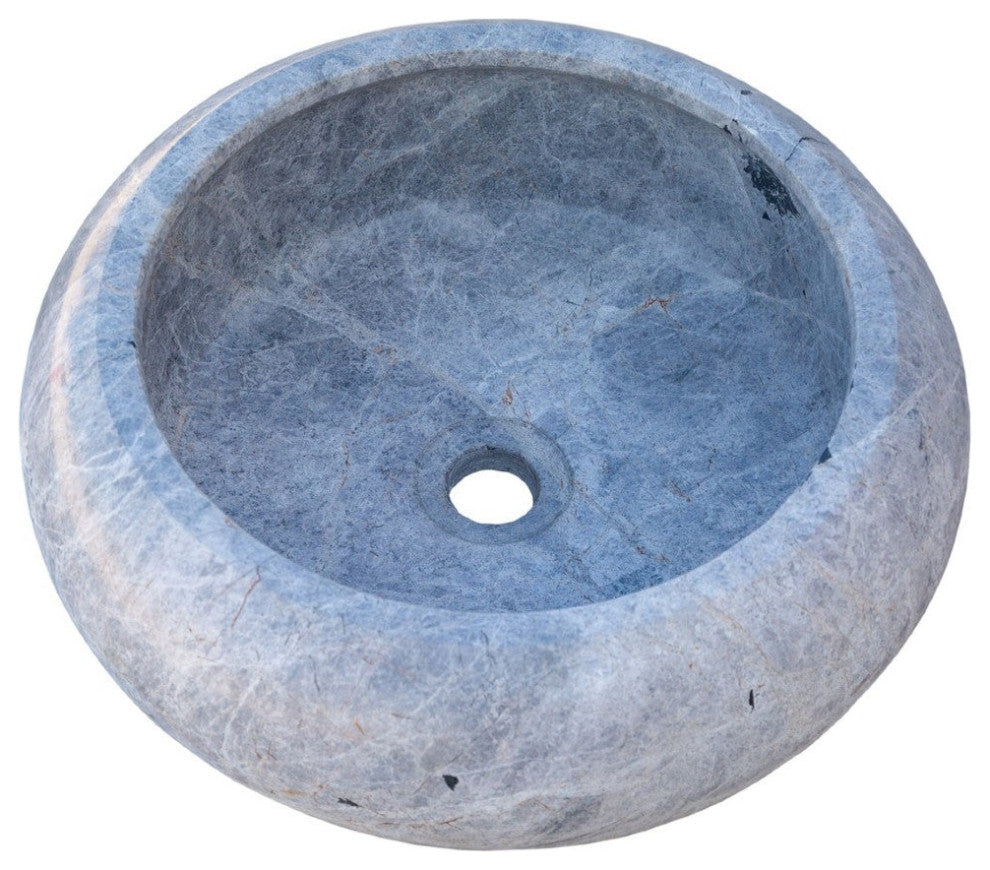 Sirius Silver Marble Natural Stone Vessel Sink (D)15.5" (H)6"