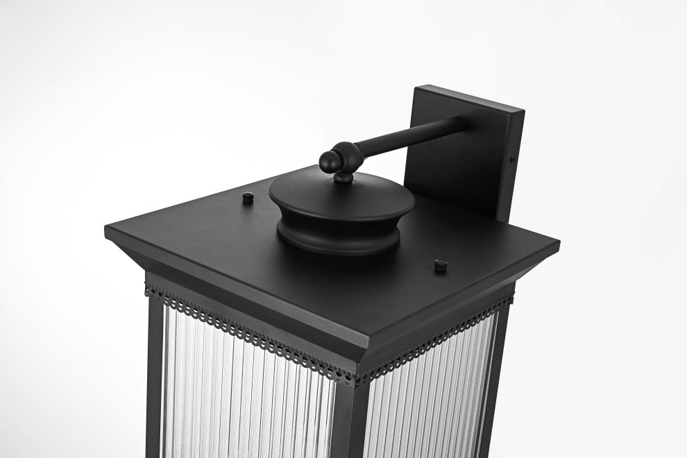 Home Living 12" Outdoor Wall Sconce, Black