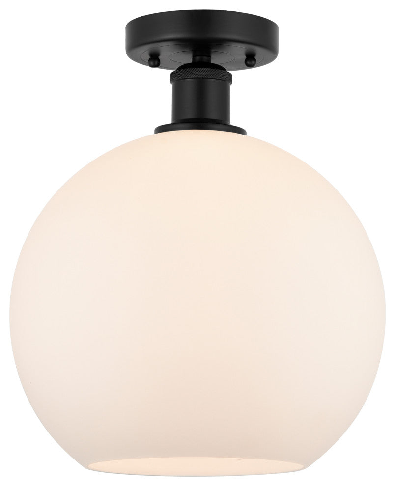 Innovations 616-1F-BK-G121-10 1 Light 10" Semi-Flush Mount, Matte Black