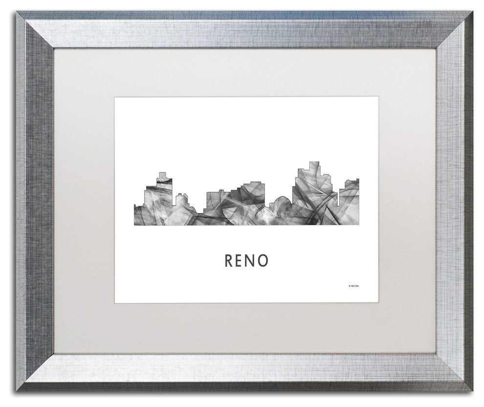 Marlene Watson 'Reno Nevada Skyline' Matted Art, Silver Frame, White, 20x16