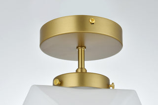 Elegant Lighting LD2347 Lawrence 10"W Semi-flush Ceiling Fixture - Satin Gold
