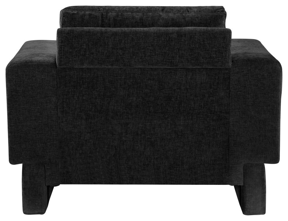 Madeline Chenille Fabric Upholstered Chair, Black, Chair