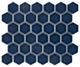 Hudson Due 2" Hex Denim Blue Porcelain Floor and Wall Tile