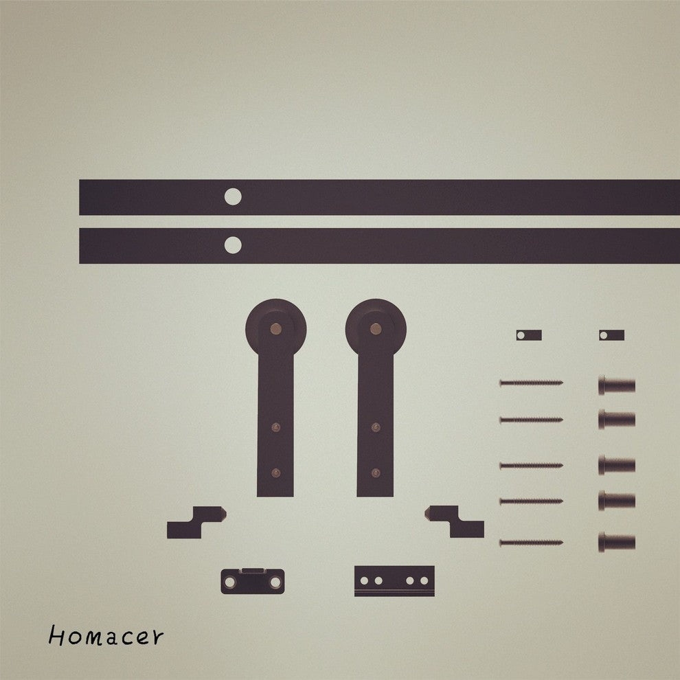 Mini Sliding Barn Door Hardware Kit, Straight Design, 66", Single