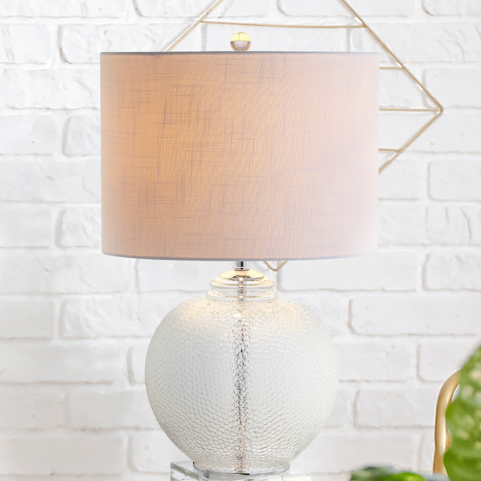Avery 24" Glass and Crystal Table Lamp, Clear
