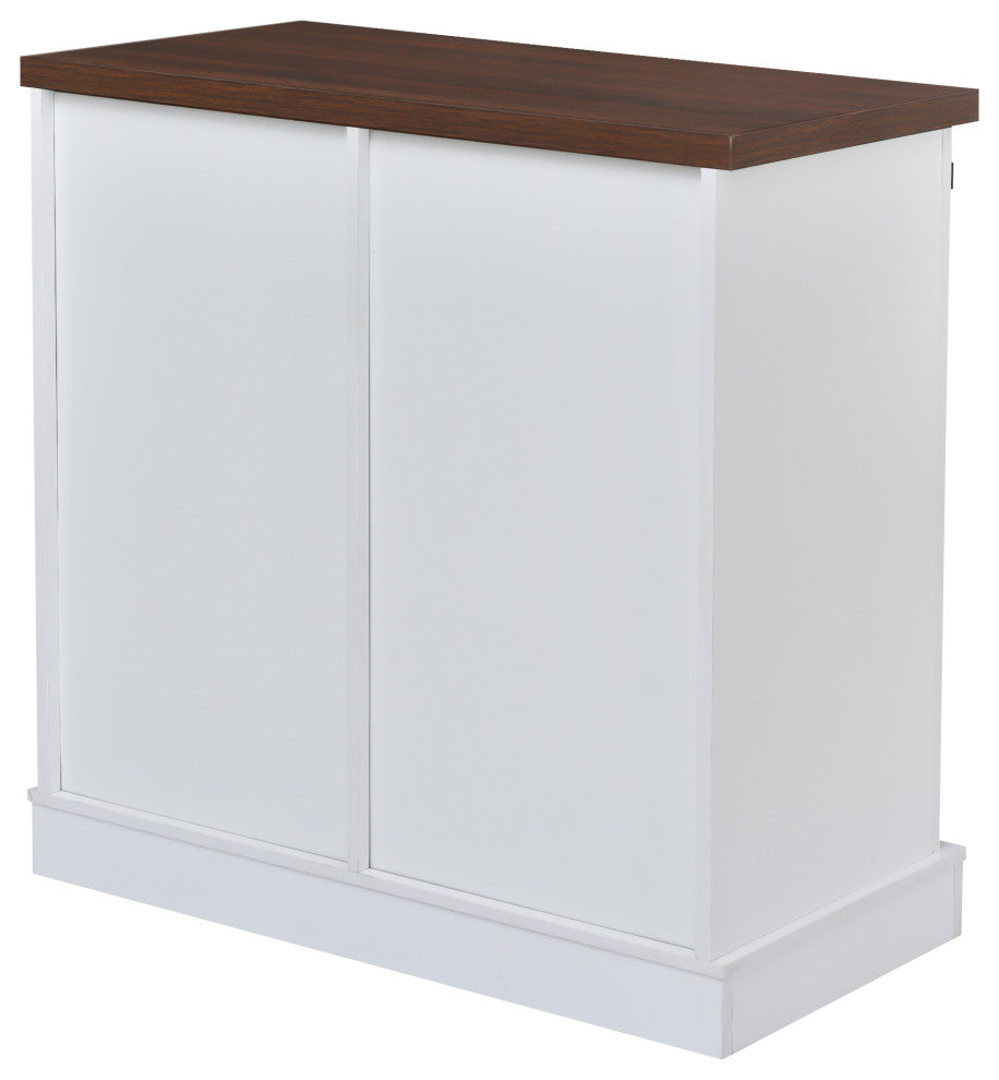 Freestanding Storage Cabinet in White, Sliding Barn Door