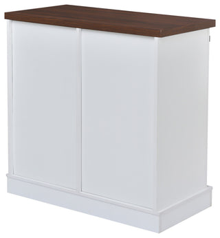 Freestanding Storage Cabinet in White, Sliding Barn Door