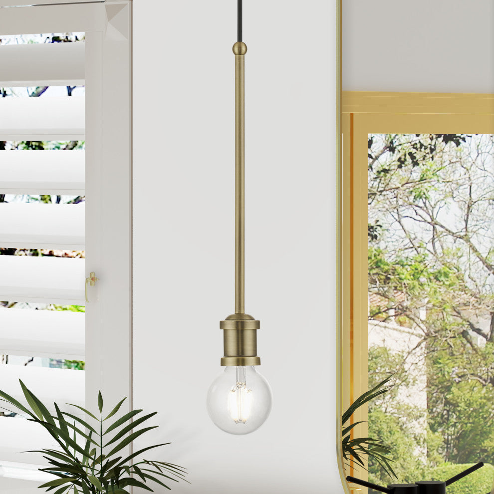 Lansdale 1 Light Antique Brass Single Pendant