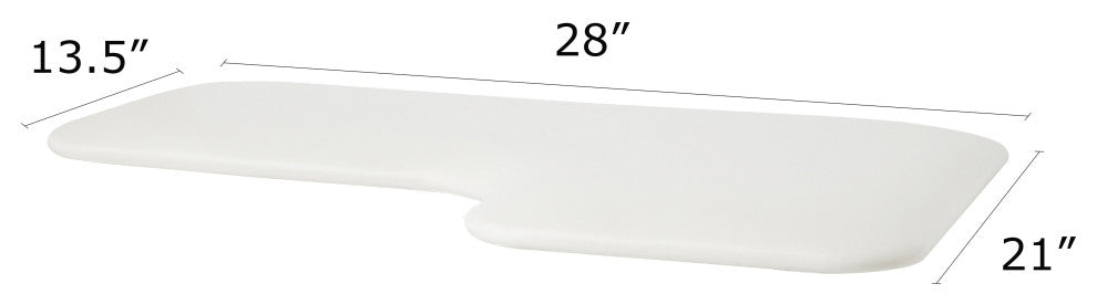 L-Shaped Replacement Cushion Shower Seat Top Only, 28", Left-Handed