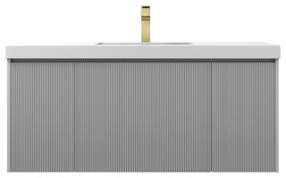 Floating Bathroom Vanity with Sink, Wall Mounted Vanity, Grey, 48" W/ Single Sink