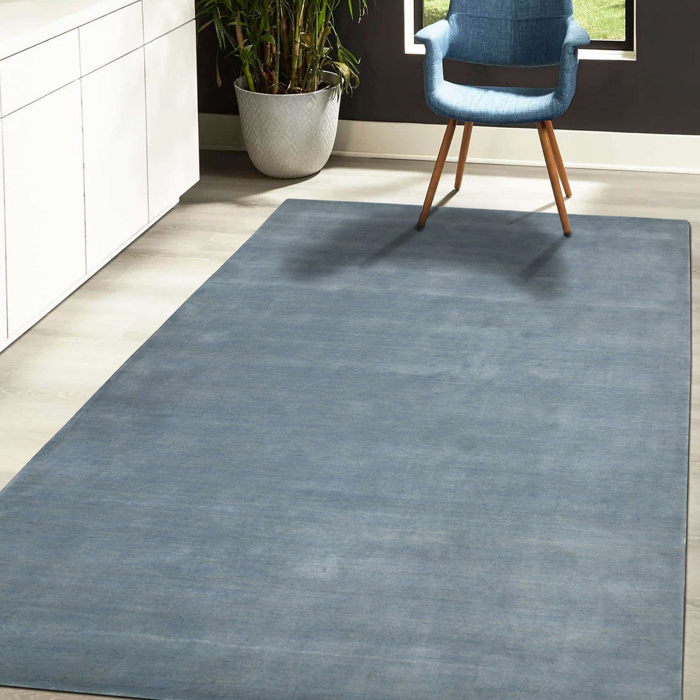 Arizona Rye Area Rug, Light Blue, 9' x 12', Solid