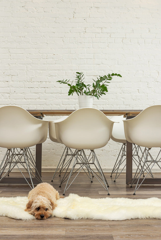 24"x72"x2" Natural Double Sheepskin Area Rug