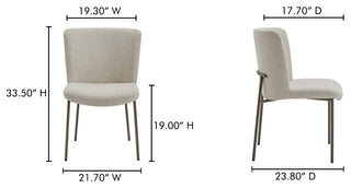 Early Dining Chair Beige-Set of Two