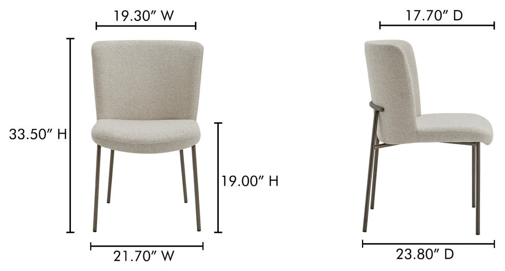 Early Dining Chair Beige-Set of Two
