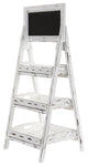 3' White Washed Farmhouse Stand with Chalkboard