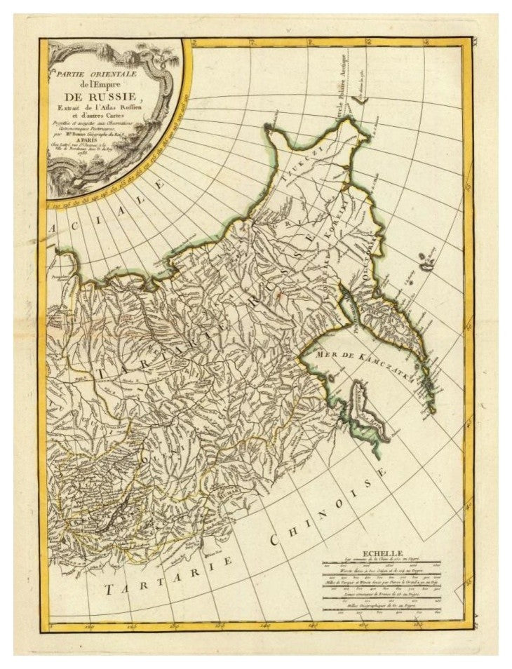 "Russia Orientale, 1785" Digital Paper Print by Rigobert Bonne, 19"x24"
