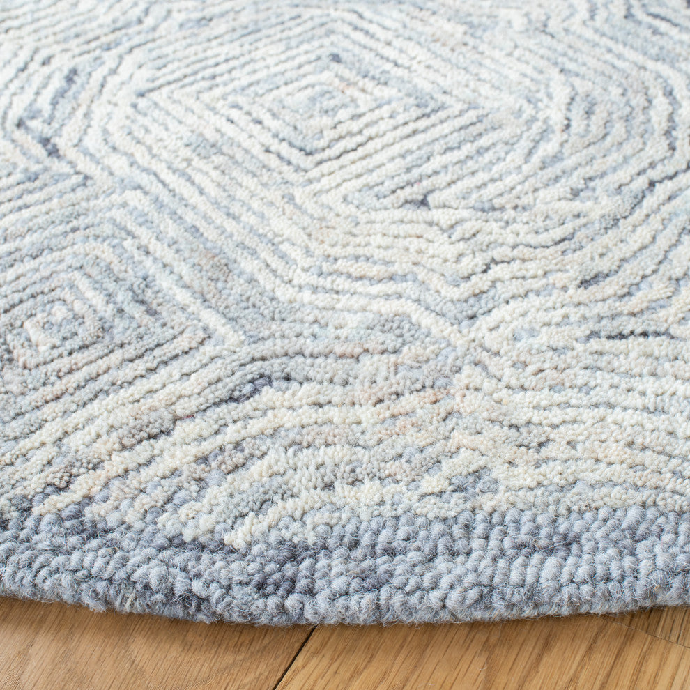 Safavieh Ikat IKT506 Rug 6'' Square Silver Rug