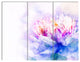 Blue Flower Watercolor, Floral Triptych Canvas Art print, 36x28, 3 Panels