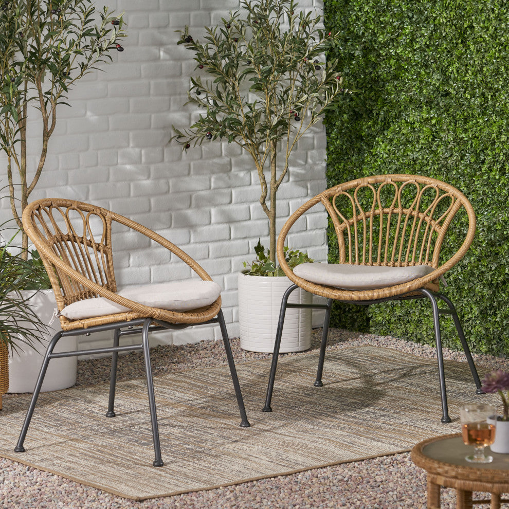Beulah Faux Wicker Chairs, Set of 2