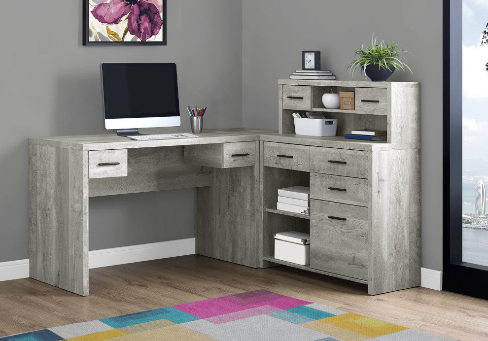 Computer Desk, Home Office, Corner, Left, Right Set-Up, Storage Drawers, L Shape