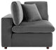 Commix Down Filled Overstuffed Performance Velvet 3-Seater Sofa Gray