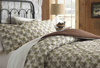 Pinecone Micro Flannel Comforter Set, Twin