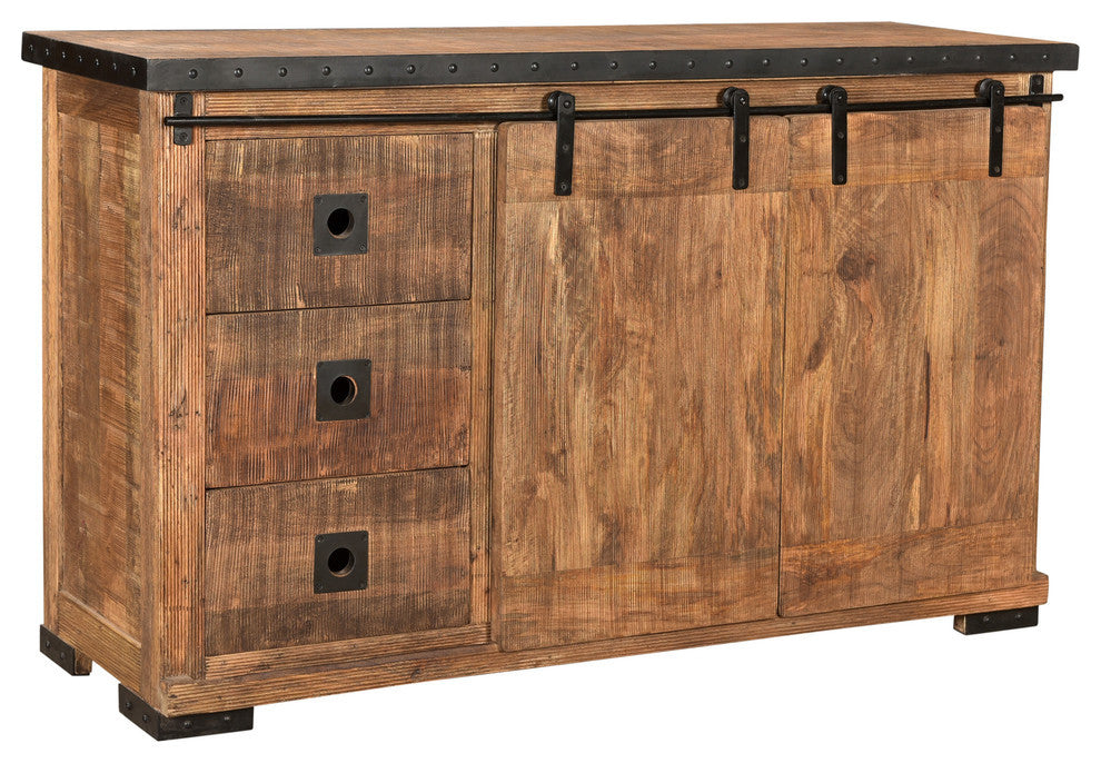 Phoebe Modern Industrial Mango Wood Sideboard
