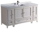 60" Oxford Bathroom Cabinet, Base: Antique White, With Top and Sink
