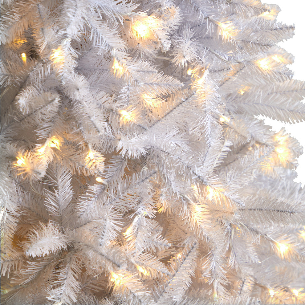 T3365 11 Slim White Artificial Christmas Tree With 950 Warm White LED Lights