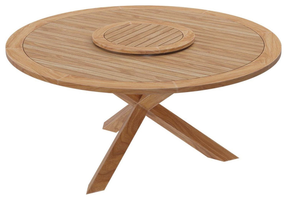 Lounge Dining Table, Natural, Teak Wood, Outdoor Patio Bistro Garden