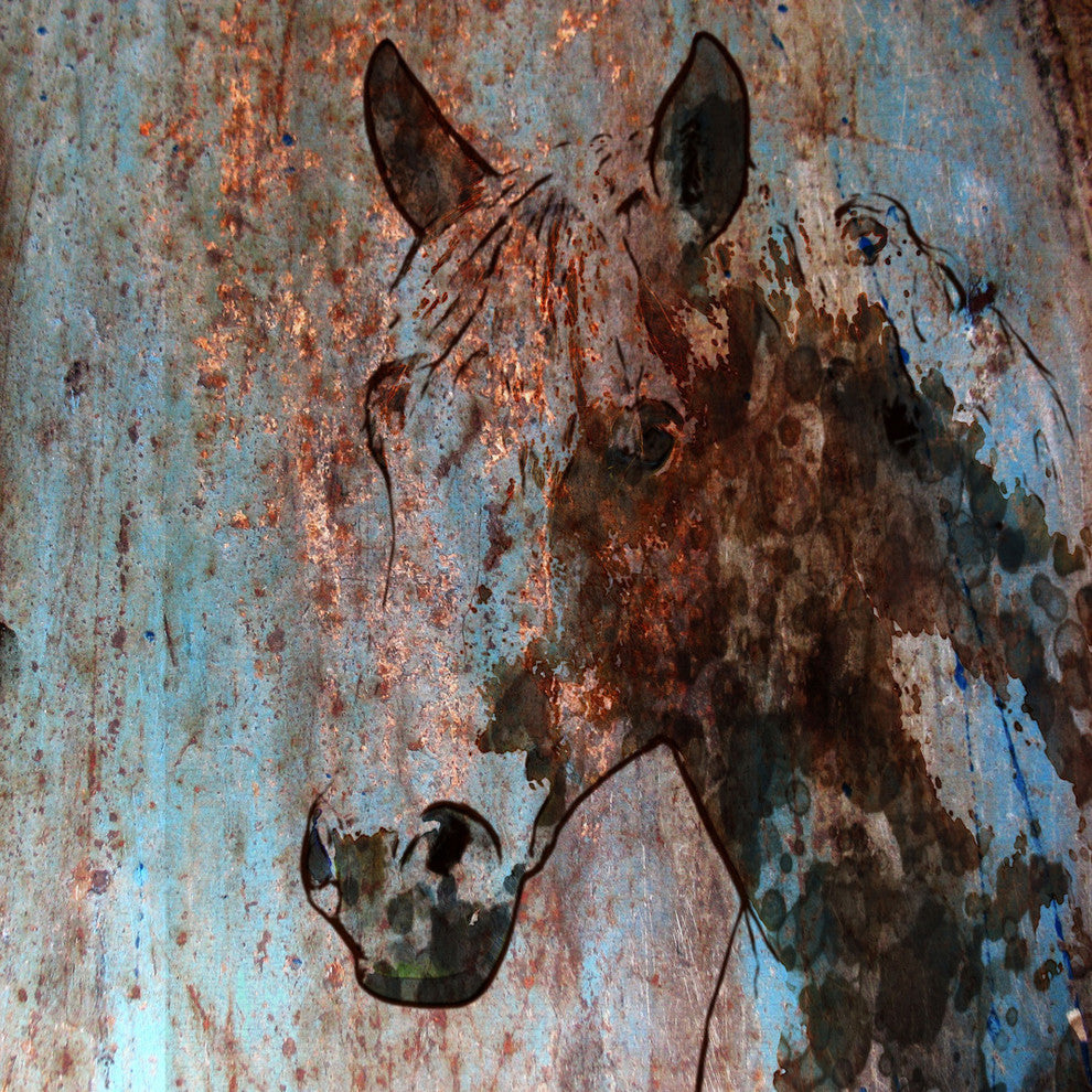Marmont Hill, "Rustic Horse II" by Irena Orlov Painting on Wrapped Canvas, 18x18