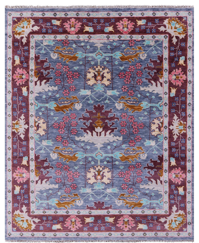 Hand Knotted William Morris Wool Rug 8' 0" X 10' 0" - Q13610