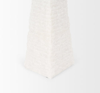 Pyramis White Rough Marble Obelisk 13"