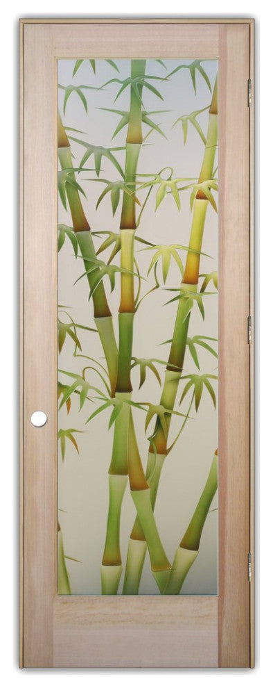 Interior Prehung Door or Interior Slab Door - Bamboo Shoots II Green -...