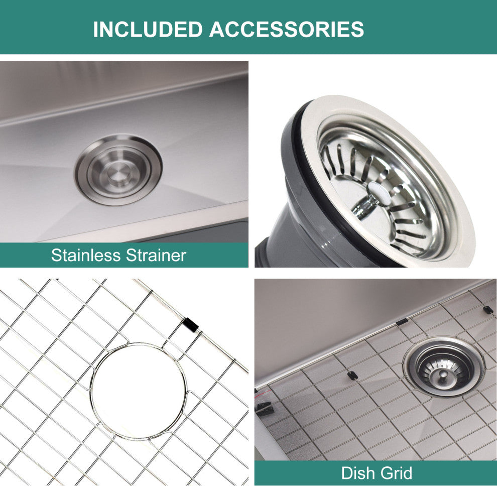 27" L X 18" W Undermount Stainless Steel Kitchen Sink